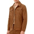thumbnail image 1 of purcolt Mens Sherpa Lined Vintage Corduroy Shirt Jacket Casual Button Down Warm Fleece Collar Jackets, 1 of 4