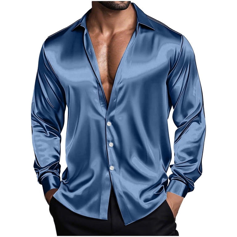 striped mens dress shirts Cutaway Collar Big Blue Stripes Shirt 37 / US 14