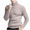 thumbnail image 1 of purcolt Mens Slim Fit Turtleneck Sweater Long Sleeve Cable Knitted Twisted Pullover Soft Casual Winter Tops, 1 of 4