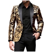 purcolt Mens High-End Suits Sequins Tuxedo Sparkly Shawl Lapel Glitter Blazer Suit for Wedding Prom Dinner Party Festival