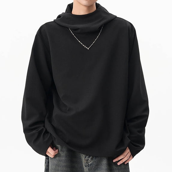purcolt Mens Turtleneck Shirts Long Sleeve Basic Loose Fit Pullover Thermal Casual Lightweight Undershirts Tops