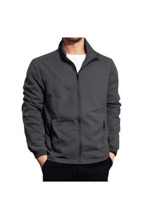 Mens Windbreaker Jackets Mesh Lining Lightweight Packable Softshell Jacket with Zipper Pockets, Windproof and Dustproof, Big & Tall
