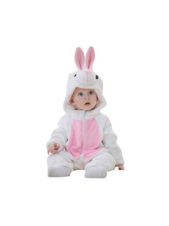 Newborn Baby Snowsuit Hooded Fleece Rompers Jumpsuit Long Sleeve Onesies Pajamas Winter Thicken Warm Outfits with Bear Ears for Girls Boys