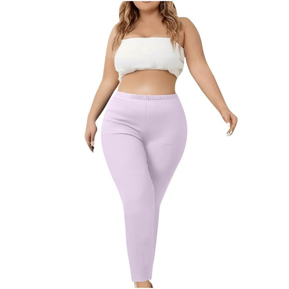 purcolt Plus Size Leggings for Women, Elastic High Waisted Skinny Slim Leggings Buttery Soft Yoga Tight Pants for Workout Athletic