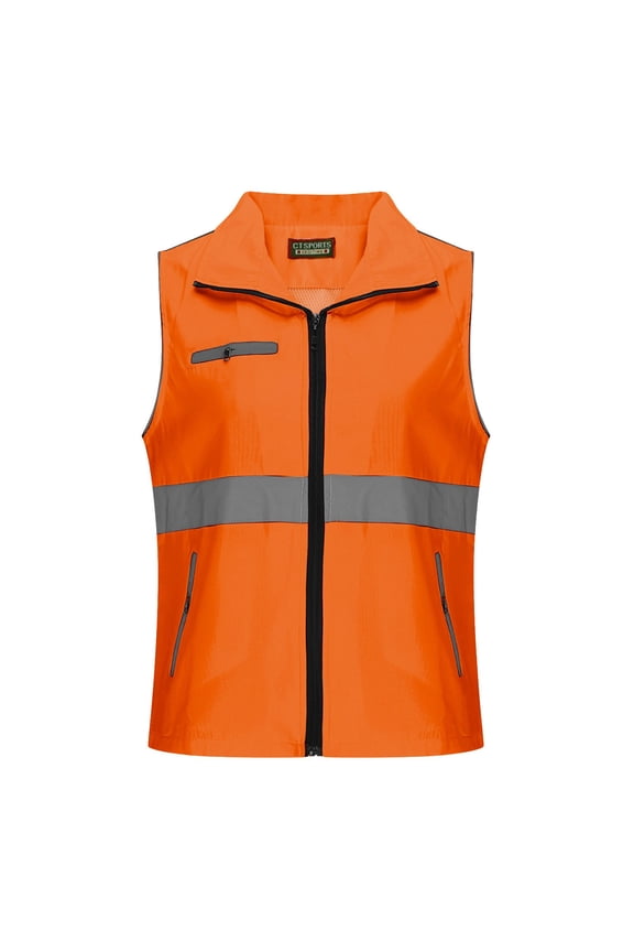 Reflective Safety Vest for Men Women with Multiple Zipper Pockets High Visibility Vest Hi Vis Construction Work Vest, Meets ANSI/ISEA Standards