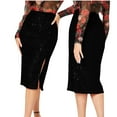 thumbnail image 1 of purcolt Sequin Skirt for Women High Waisted Side Slit Midi Skirt Elegant Sparkly Pencil Skirt, 1 of 7
