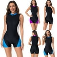 thumbnail image 1 of purcolt Shorty Wetsuits for Women Front Zip Diving Suits UPF 50+ Rash Guard Sleeveless One Piece Swimsuit for Surfing Swimming Boardinging Kayaking, 1 of 9
