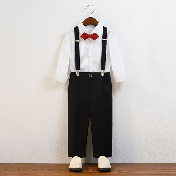 purcolt Toddler Baby Boys Dress Pants Kids Straight Leg Stretch Formal Wedding Suit Pants School Uniform Trousers Gentleman Clothes for 6M-10T