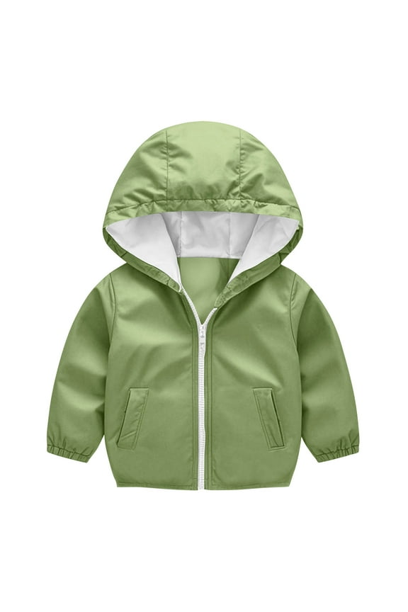 Toddler Baby Waterproof Raincoats Kids Full Zip Hooded Lightweight Rain Jacket Outerwear for Boys and Girls 12Months-7Years