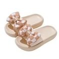 thumbnail image 1 of purcolt Toddler Girls Bow Summer Slippers Non-Slip Quick Dry Bathroom Shower Comfy Thick Sole Slides Slippers Summer Casual Beach Water Shoes for Indoor & Outdoor, 1 of 3