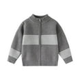 thumbnail image 1 of purcolt Unisex Boys Girls Zip Front Cardigan Sweaters Toddler Long Sleeve Thick Warm Knitted Sweater Fall Winter Coat for Kids 1-8 Years, 1 of 9