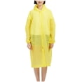 thumbnail image 1 of purcolt Unisex Eva Raincoat Knee Length Thickened Drawstring Waterproof Rain Coat Clear Transparent Camping Waterproof Rainwear Jackets, 1 of 7