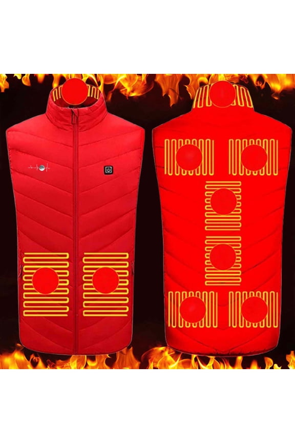 Unisex Heated Vest with 9 Heating Zones, Lightweight Electric Quilted Puffer Vest Jacket with Zipper Pockets