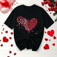 thumbnail image 1 of Purcolt Valentine's Shirts for Women Love Heart Round Neck T Shirt Valentines Clothing Valentines Gift Casual Tops, 1 of 5