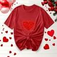 thumbnail image 1 of Purcolt Valentines Day Shirts for Women Funny Love Heart Print Shirts Casual Round Neck Valentine Tunic Short Sleeve Tops, 1 of 5
