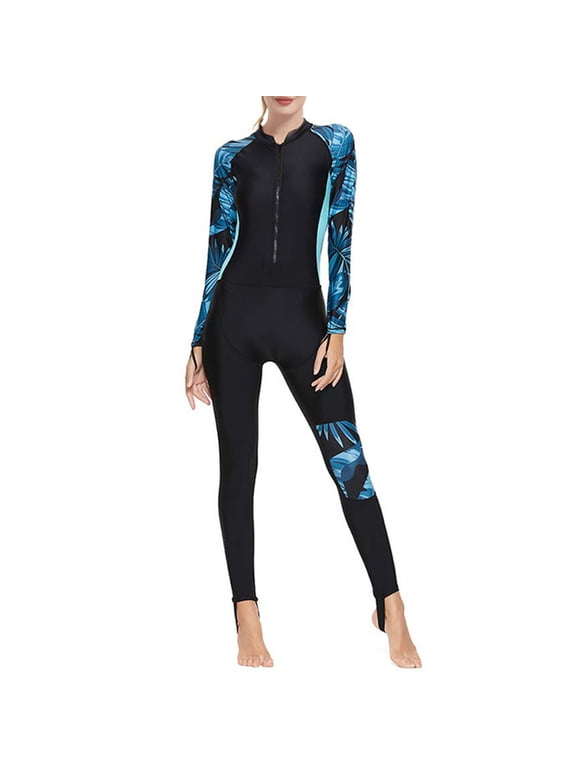 Wet Suits for Women Full Body Diving Suit in Cold Water, Long Sleeve Front Zip Wetsuit One Piece Thermal Swimsuit for Diving Snorkeling Kayaking Swimming