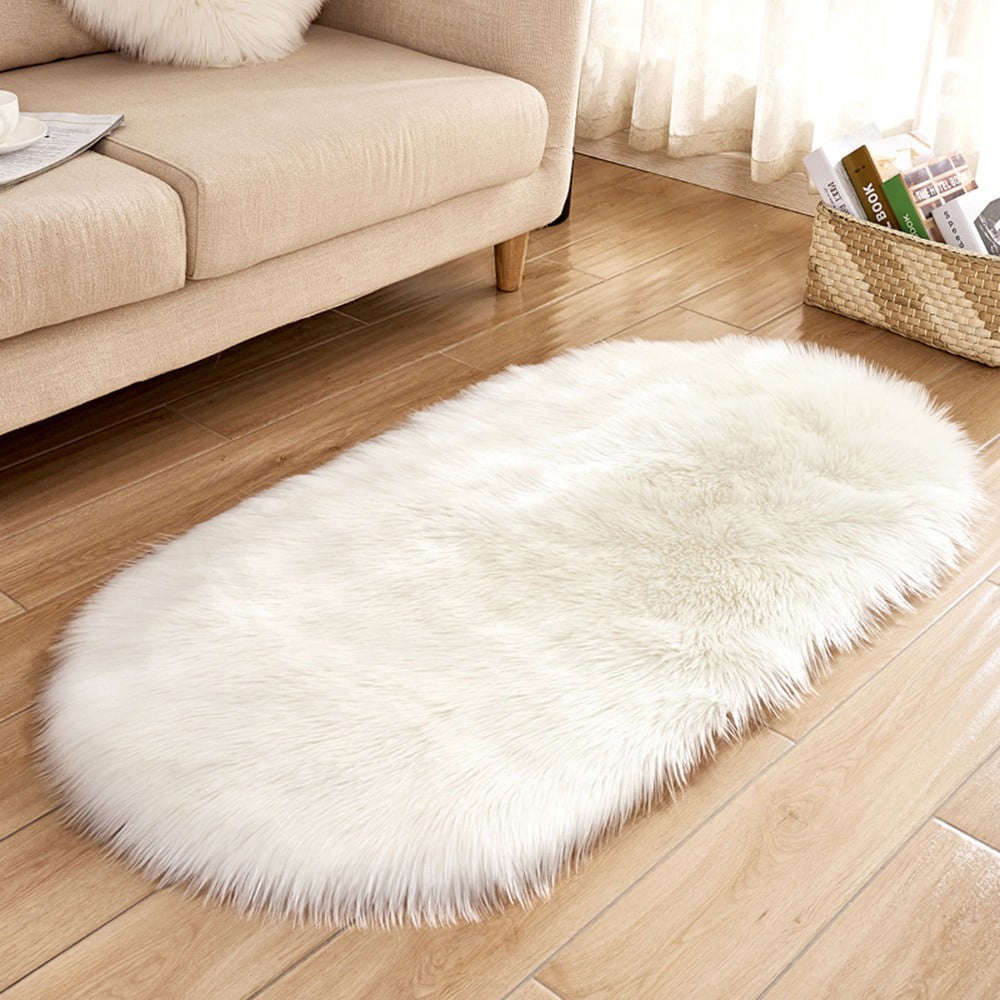 purcolt White Rug Fluffy Rug, Small Rugs for Bedroom, Washable Faux  Sheepskin Rug for Sofa Couch Seat Cushion, Thick Shaggy ry Rugs Floor  Carpets for Bedside Living Room,15×31in 