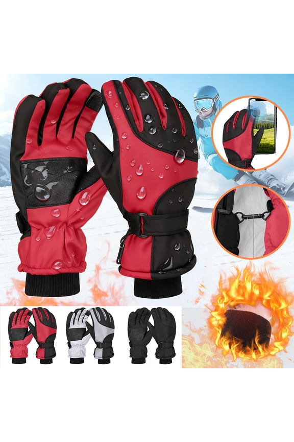 Winter Gloves for Men Women, Warm Waterproof Windproof Thickened Ski Snow Touchscreen Thermal Gloves for Cold Weather