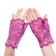 thumbnail image 1 of purcolt Women 1920s Short Lace Gloves Fingerless Bridal Wrist Wedding Tea Party Gloves for Opera Evening Prom Cosplay Accessories for Halloween, 1 of 3