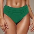 thumbnail image 1 of purcolt Women Mid Rise Bikini Bottoms Full Coverage Swimsuit Ruched Swim Bottom, 1 of 6