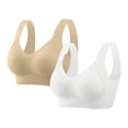 thumbnail image 1 of purcolt Women's 2PC Plus Size Bras No Underwire Full Coverage Support Wide Strap Seamless Wireless Everyday Bras Casual Breathable Sleepwear Bras for Large Breast, 1 of 9
