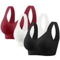 thumbnail image 1 of purcolt Women's 3PC Plus Size Bras No Underwire Full Coverage Support Wide Strap Seamless Wireless Everyday Bras Casual Breathable Sleepwear Bras for Large Breast, 1 of 9