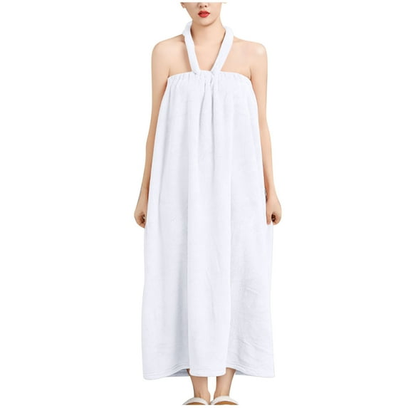 purcolt Women's Bath Wrap Towels with Strap, Coral Fleece Absorbent Spa Shower Wrap Wearable Bathrobe Beach Gym Towel Robe Body Cover Up Dressing Gown