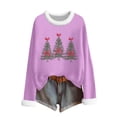 thumbnail image 1 of purcolt Women's Christmas Sweatshirt Long Sleeve Crewneck Pullover Shirts Bow Christmas Tree Graphic Tops Casual Holiday Xmas Funny Printed Blouses, 1 of 6