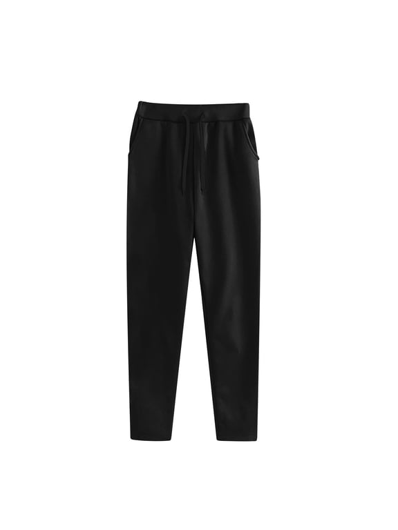Women's Cotton Sweatpants Straight Leg Casual Comfy Yoga Lounge Pants Open Bottom Joggers Pants with Pockets