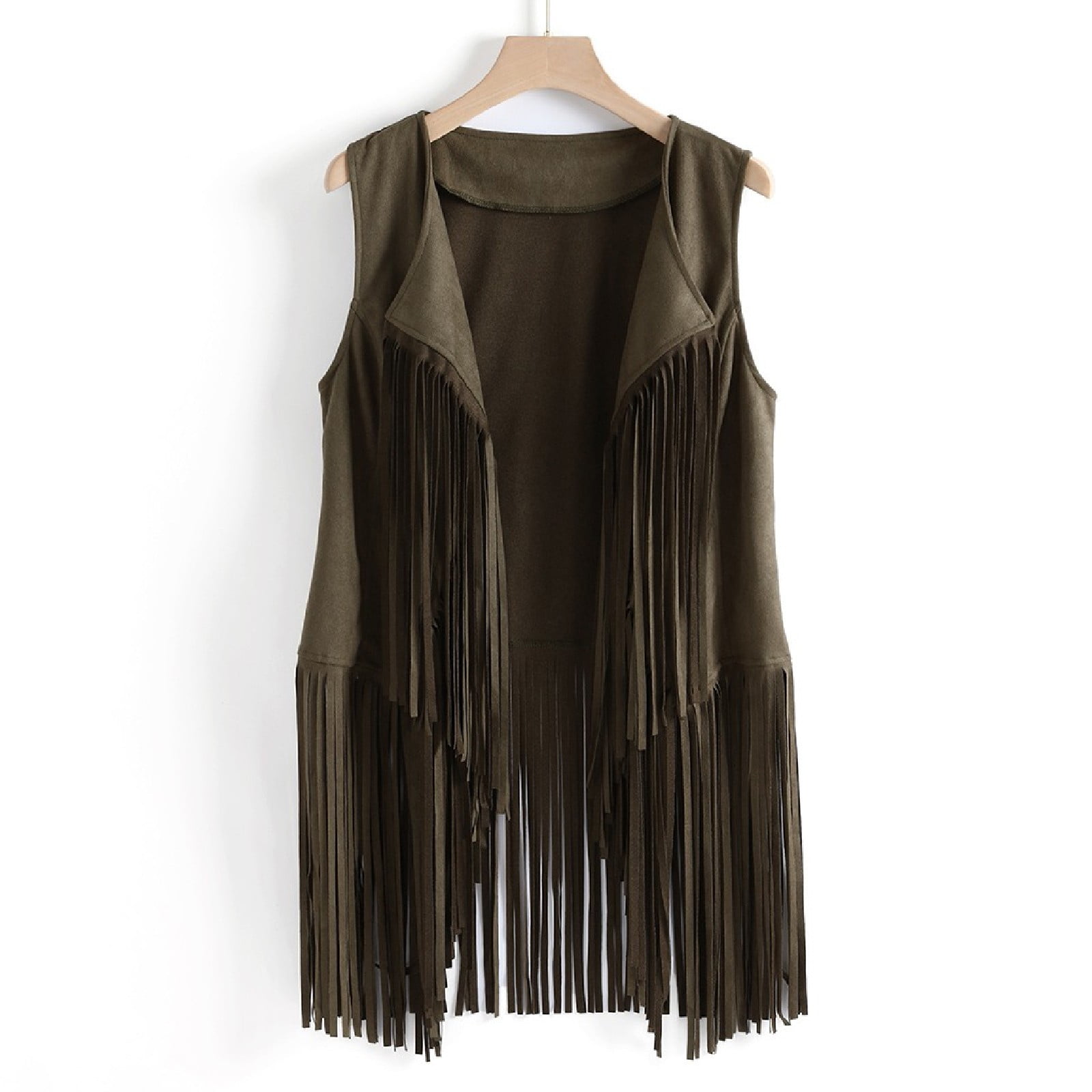Sleeveless Draped Collar Maxi Vest