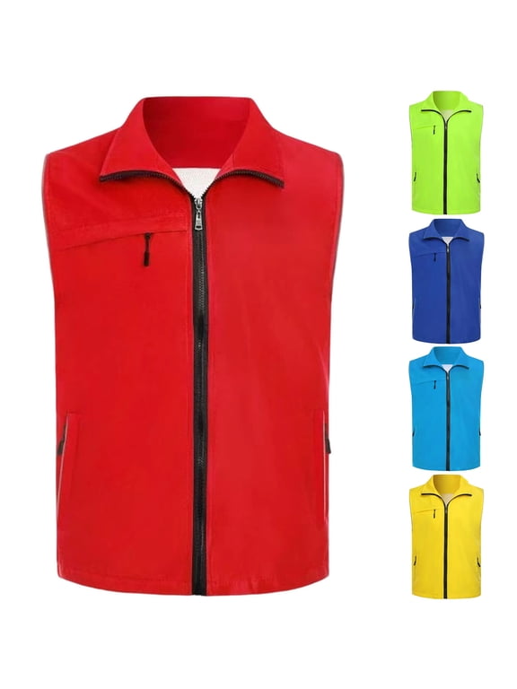 Women's Lightweight Softshell Vests Multi-Pocket Sleeveless Full-Zip Windproof Waistcoats for Travel Hiking Running Golf