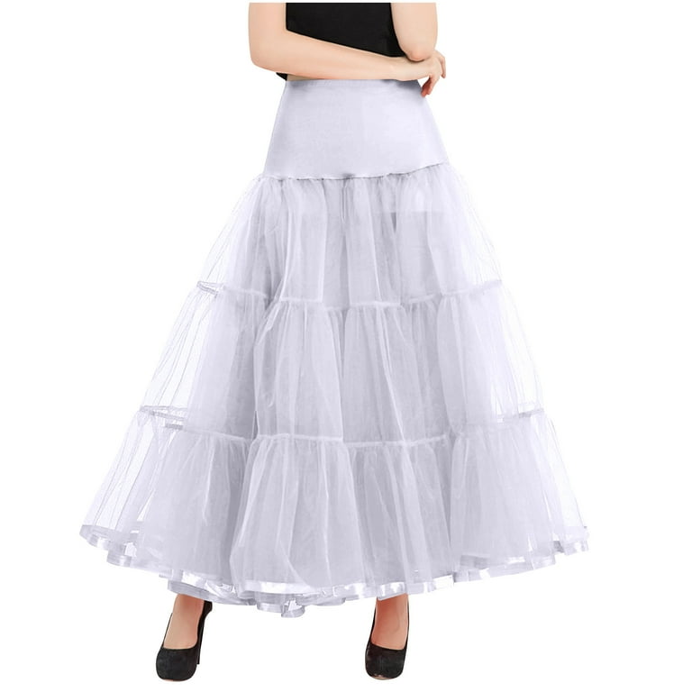 purcolt Women's Long Maxi Tulle Skirts A Line High Waisted Layered