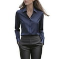 thumbnail image 1 of purcolt Women's Long Sleeve Button Down Dress Shirts Stretch Slim Fitted Wrinkle Free Formal Dressy Casual Business Work Office Tops, 1 of 3