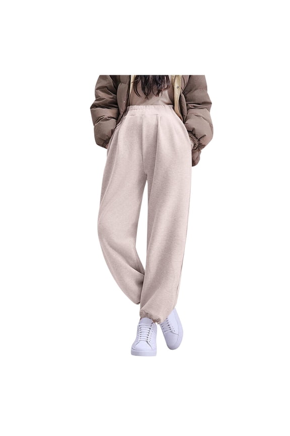 Women's Maternity Pants Over The Belly Pregnancy Joggers Stretchy Loose Lounge Sweatpants with Pockets