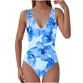 thumbnail image 1 of purcolt Women's One Piece Swimsuit Flower Print Sleeveless Open-Back Bathing Suits Summer Beach Swimwear, 1 of 6