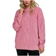 thumbnail image 1 of purcolt Women's Oversized Cable Knit Crewneck Sweaters Long Sleeve Soft Warm Chunky Pullover Sweater, 1 of 5