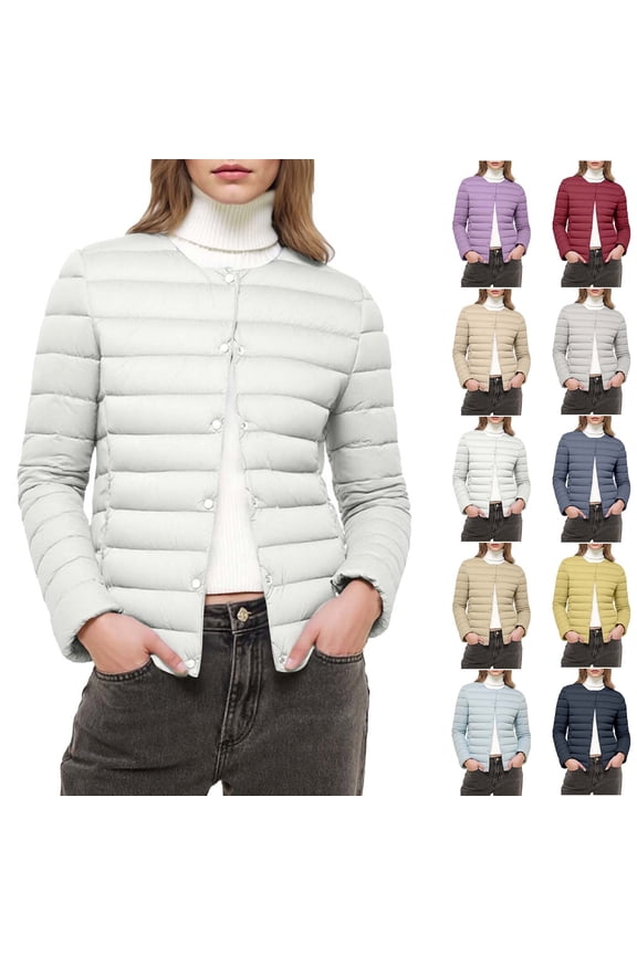 Women's Packable Puffer Jacket with Hood Lightweight Quilted Padded Winter Coat Down Jackets for Women