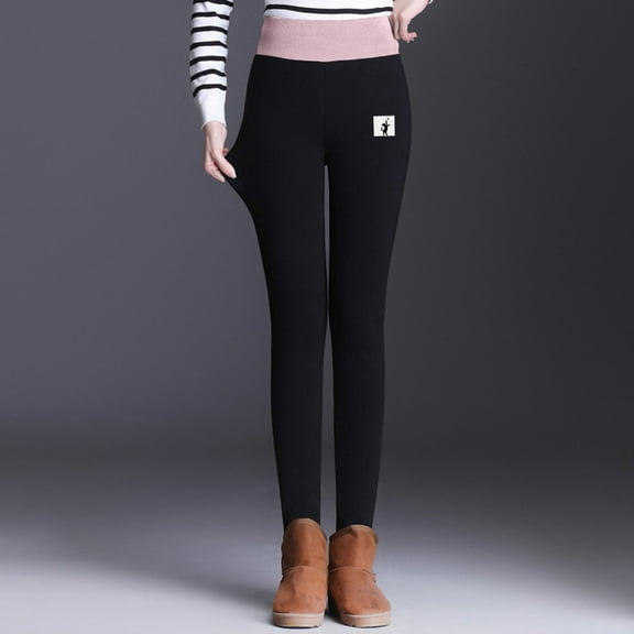 purcolt Women's Plus Size High Waist Yoga Pants Fleece Lined Warm Leggings Soft Stretch Workout Leggings Tummy Control Winter Thick Thermal Full Length Leggings