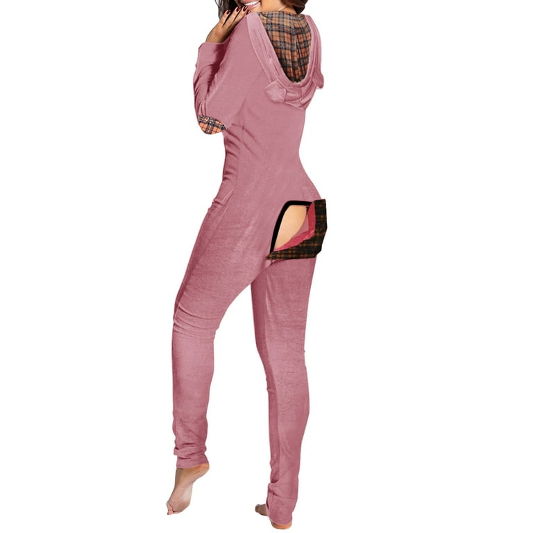 XL Money Pink Sexy Women's One piece Pajamas Plus Body Suit Romper Lounge  Wear