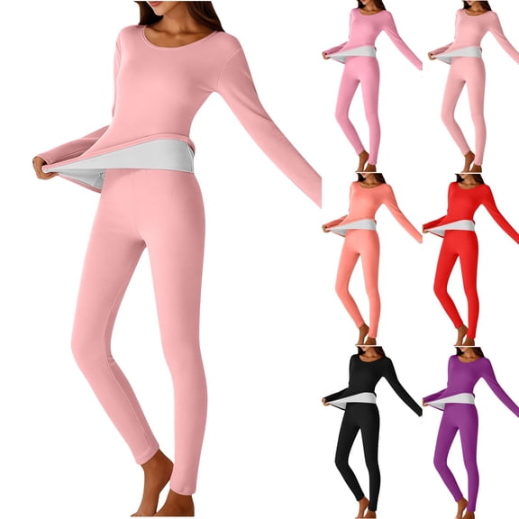 purcolt Women's Plus Size Thermal Underwear Set Lightweight Long Johns Base Layer Pajama Set for Women Top Bottom
