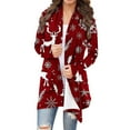 thumbnail image 1 of purcolt Women's Plus Size Ugly Christmas Sweater Long Sleeve Xmas Graphic Open Front Kimono Cardigans Soft Funny Xmas Knitted Coat Outwear, 1 of 4