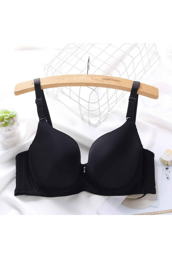 Women's Seamless Underwire Lift and Support Push Up Bra Everyday Lightly Lined Comfort Big Busts Bra Full Coverage T-Shirt Bra, 34B-44C