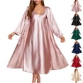 thumbnail image 1 of purcolt Women's Silk Stain Pajama Sets Kimono Robes V Neck Cami Sleep Dress Nightgown Soft Sleepwear 2 Piece Lounge Sets, 1 of 6