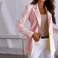 thumbnail image 1 of purcolt Women's Solid Casual Slim Formal Business Blazer One Button Open Front Long Sleeve Lapel Work Office Blazer Jackets Fashion Long Cardigan Overcoat Tops Suit, 1 of 7