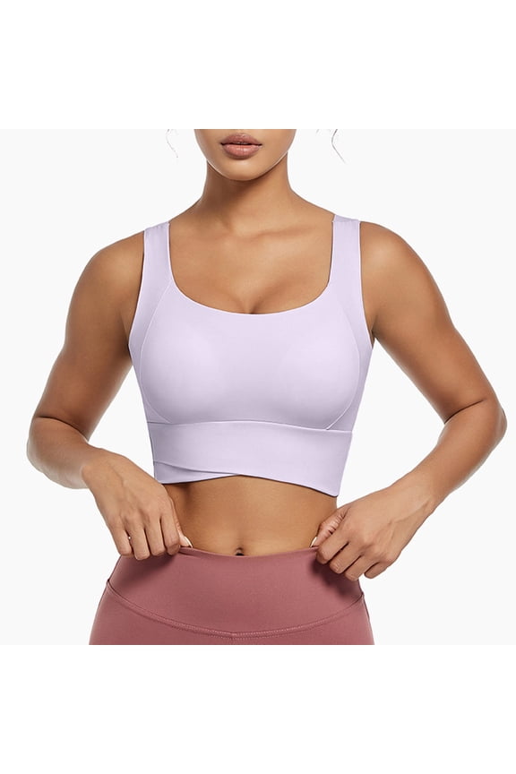 Women's Sports Bras Light Support Push Up Bras Workout Built in Bra Scoop Neck U Back Yoga Sports Bras