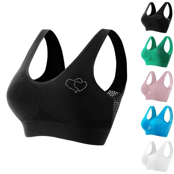 purcolt Women's Sports Bras with Removable Pads Wireless Mesh Back Breathable Full Coverage Comfortable Supportive T-Shirt Bras
