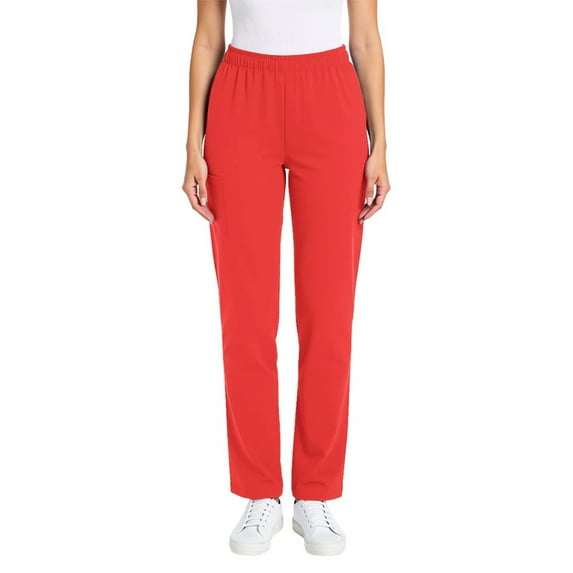 Purcolt Women's Straight Wide Leg Scrub Pants Stretchy Work Pants High Elastic Waist Business Casual Slacks with Pockets