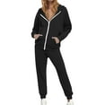 thumbnail image 1 of purcolt Women's Sweatsuits 2 Piece Outfits Casual Long Sleeve Full Zip up Oversized Sweatshirt and Baggy Joggers Pants Tracksuit Lounge Sets with Pockets, 1 of 9
