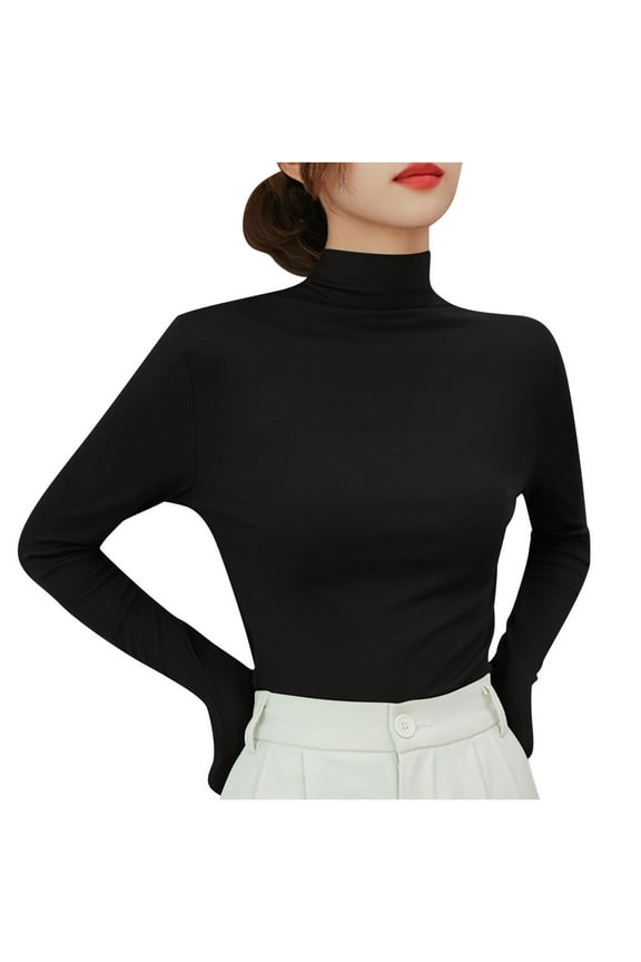 Women's Thermal Shirts Long Sleeve Turtleneck Shirts Workout Athletic Base Layer Running Hiking Warm Winter Tops