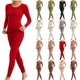 thumbnail image 1 of purcolt Women's Thermal Underwear Thermal Set Fleece Lined Base Layer Shirts and Leggings Casual Warm Winter Cold Weather Ski Snow Underwear Set, 1 of 9